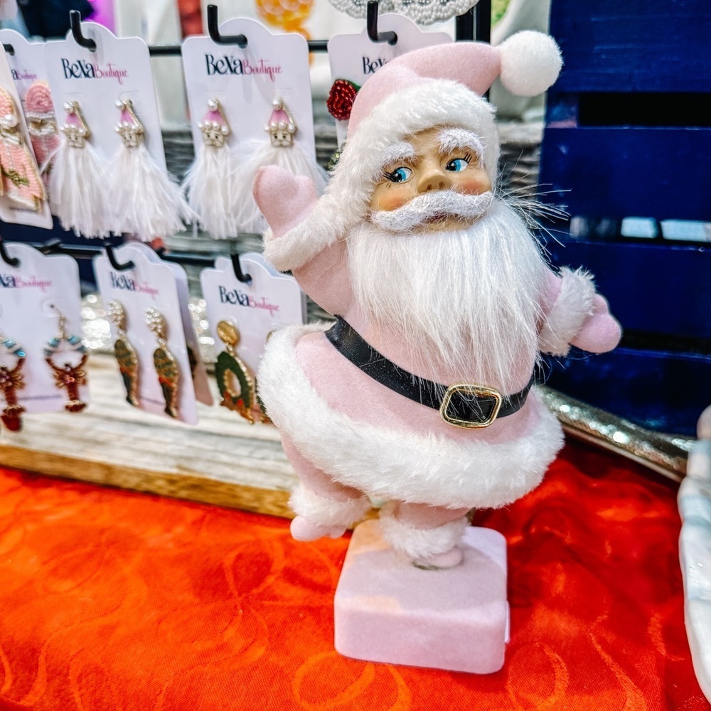 Flocked vintage Santa statue